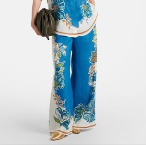 Alémais Luda floral linen palazzo pants US 4